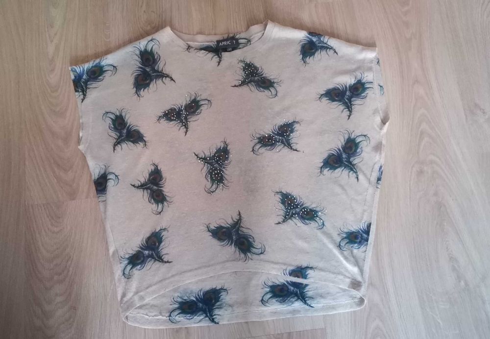 Bluzka pawie piórka oversize roz. M