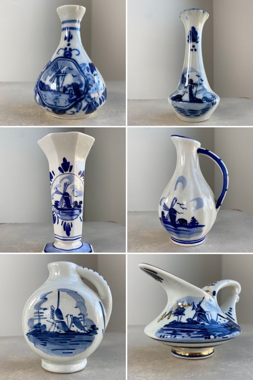 Голландський антикварний Дельфт Delft Нідерланди Голландія млин ваза