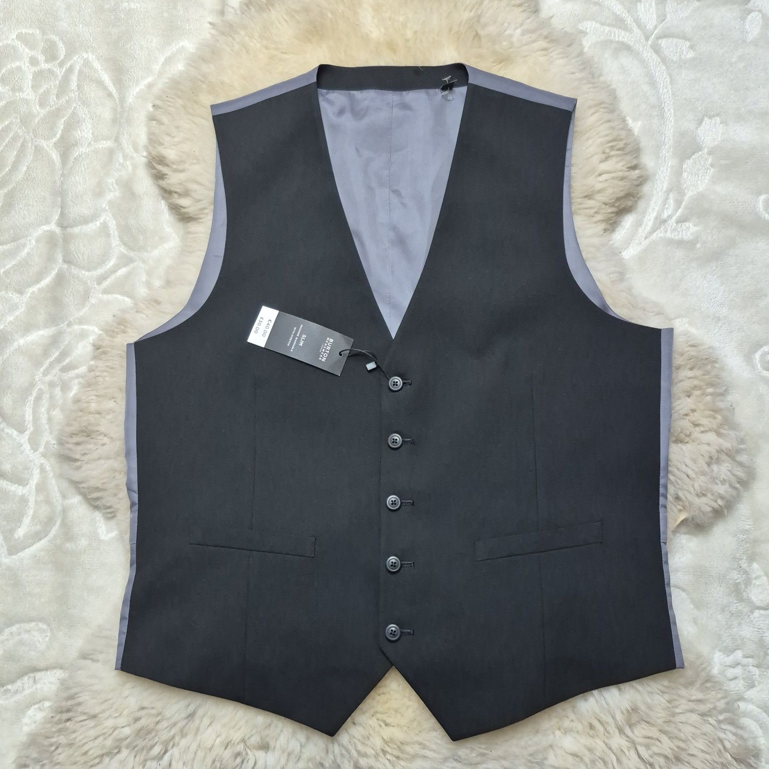 Kamizelka garniturowa L Czarna Burton Menswear London