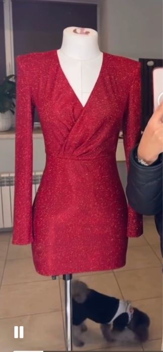 Сукня люрекс червона та золото