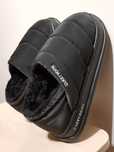 Pikowane buty 25,5cm 40 kapcie puchowe na platformie czarne ocieplane