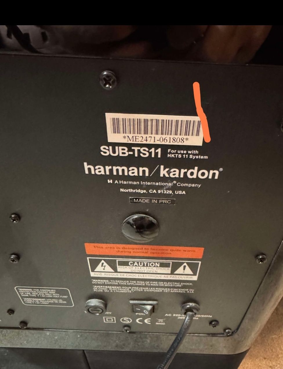 Harman Kardon 5.1 AVR-255 plus subwoofer sub11