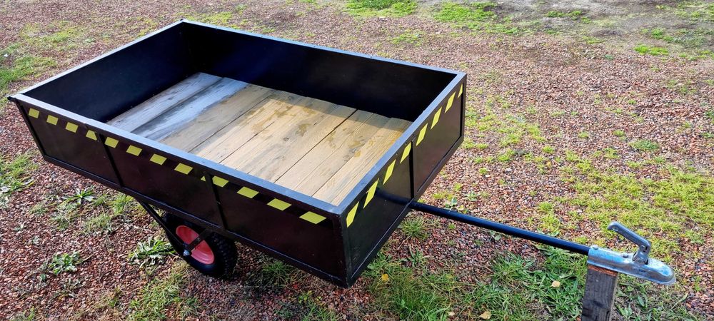 Przyczepka do traktorka kosiarki quada solidna z zaczepem na hak *