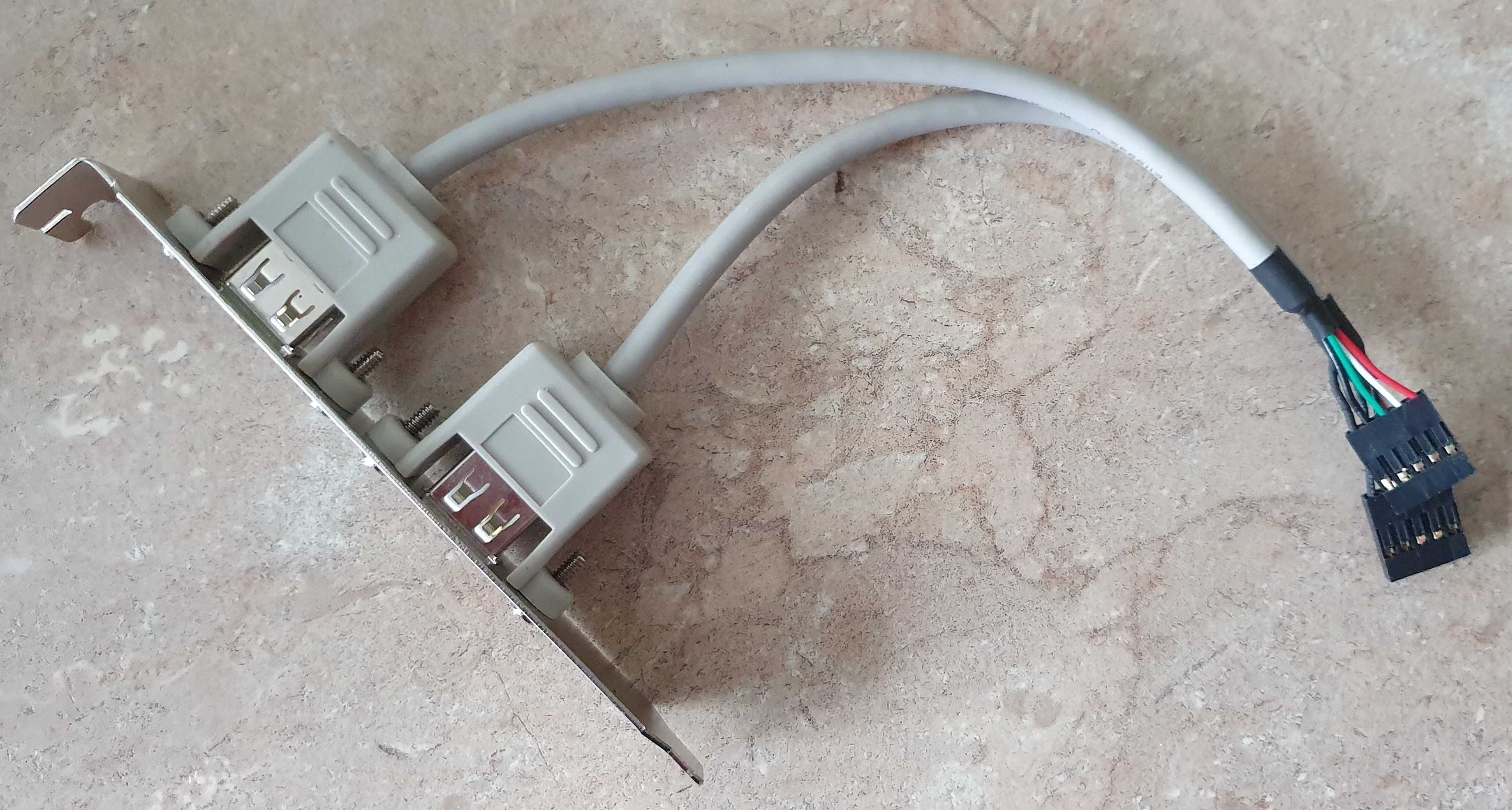 Kabel / śledź z 2xUSB A / 2x 5 pin - do płyty głównej komputera