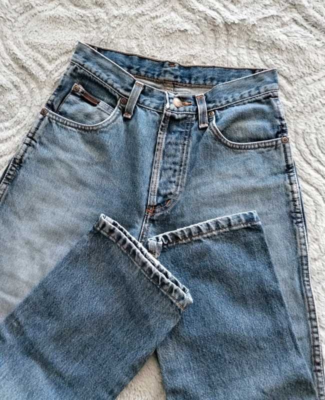 Vintage jeansy Wrangler spodnie z wysokim stanem proste high straight