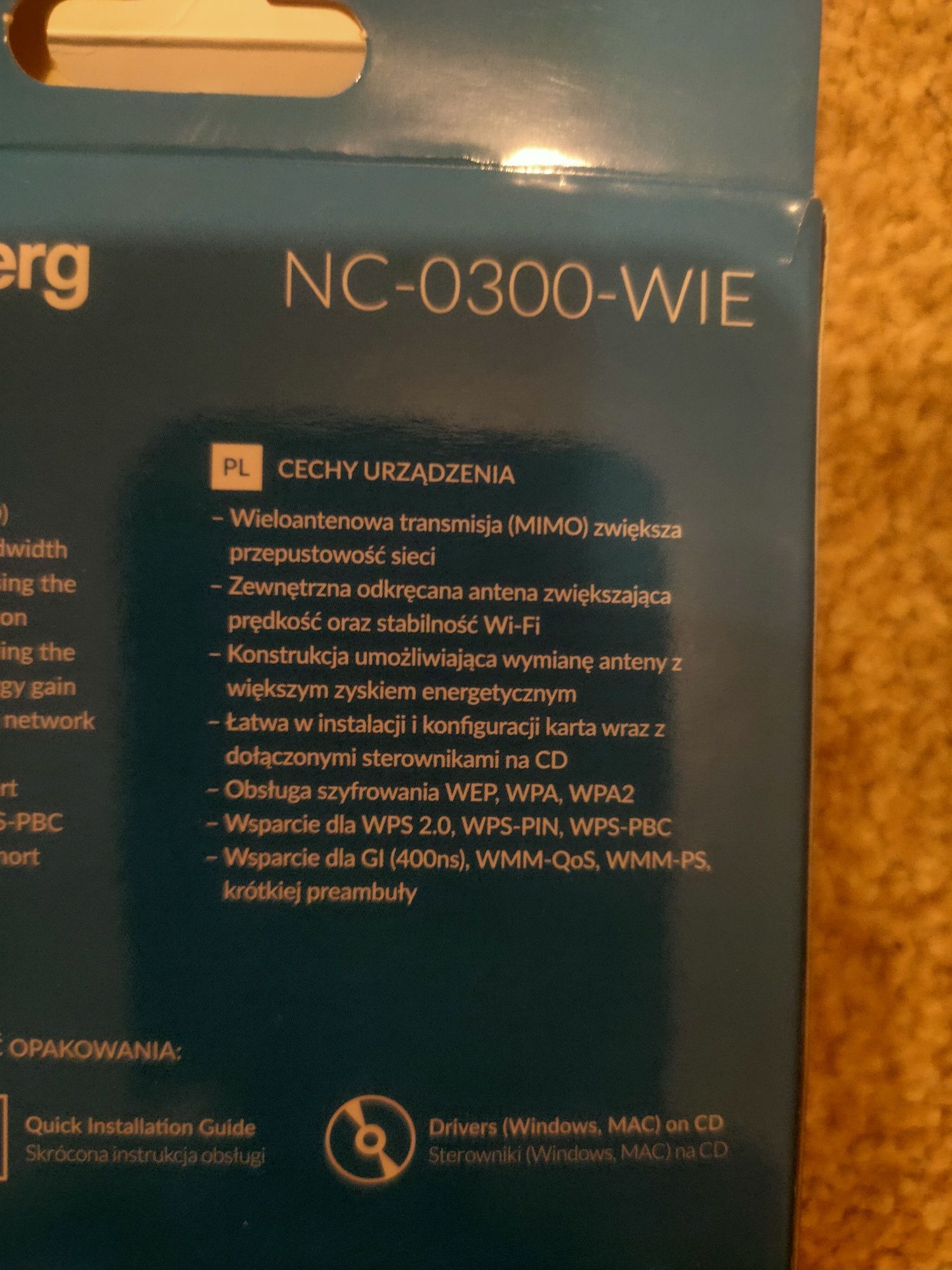 Bezprzewodowa karta sieciowa N300 2.0 Lanberg