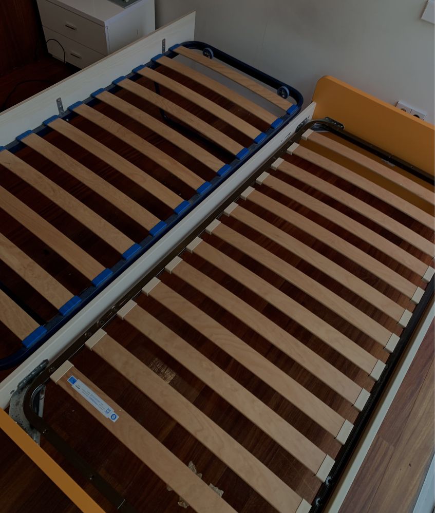 Cama solteiro dupla +2 colchoes