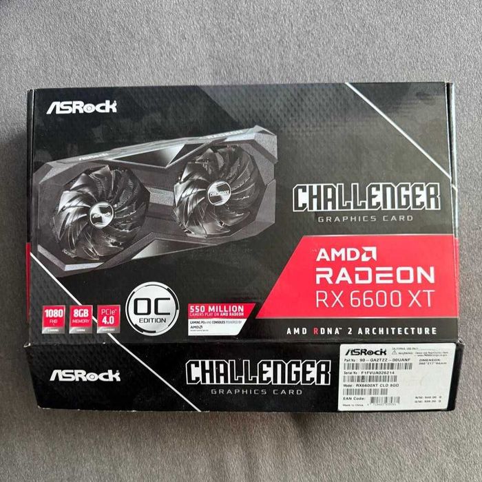 Відеокарта ASRock Radeon RX 6600 XT Challenger D OC 8GB GDDR6