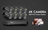 Sistema Video Vigilância 4 Cameras 4K POE - Visão Noturna Cores - NOVO