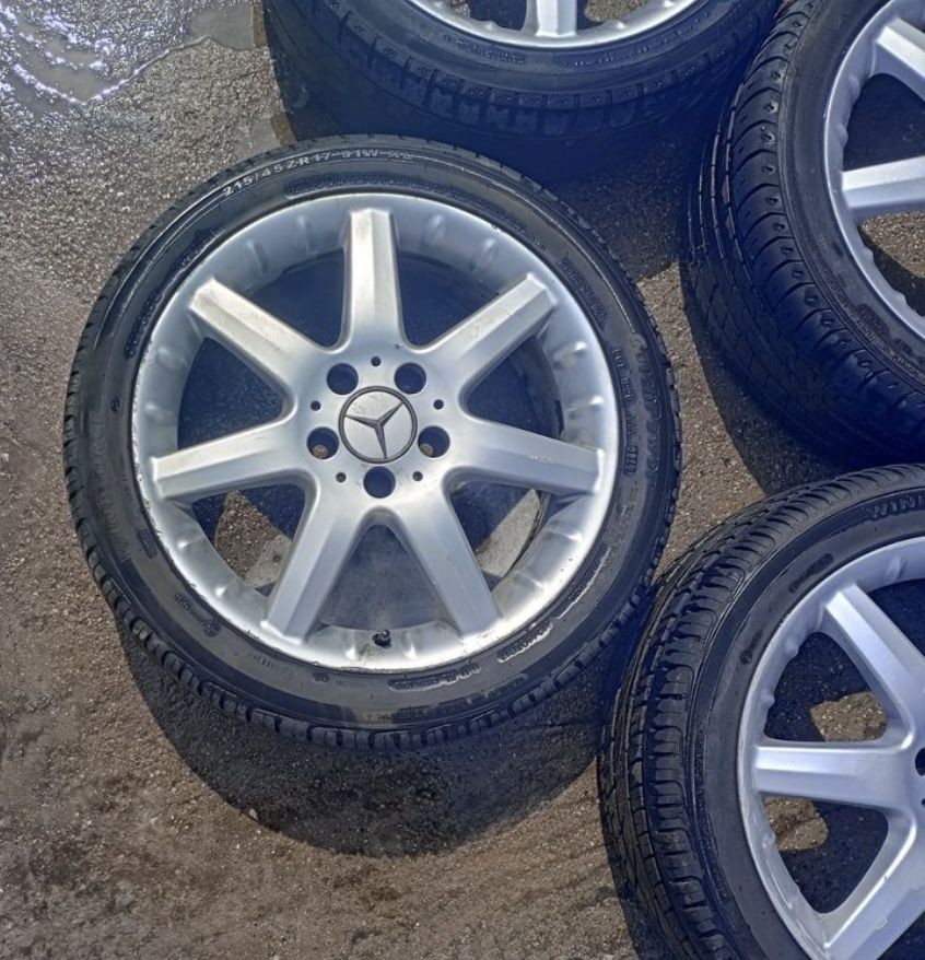 Alufelgi Mercedes 5x112 opony letnie 215/50/17” 2019r VW AUDI SKODA