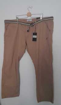 Kangol Beżowe męskie materiałowe spodnie W52 L32