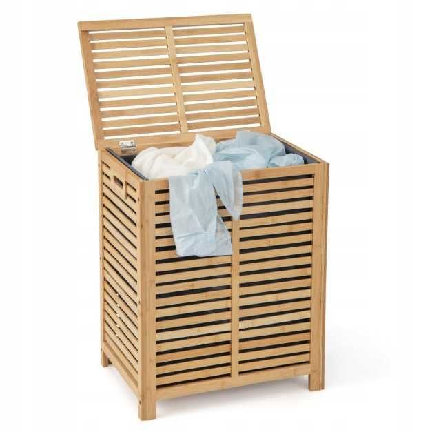 Kosz na pranie bambusowy Costway 80l naturalny