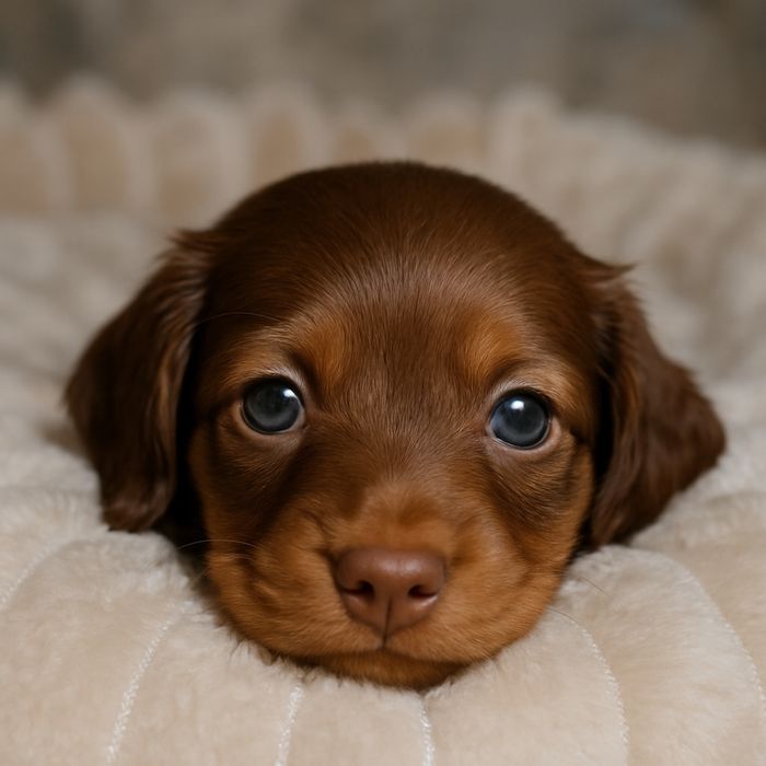 Jamnik Długowłosy Piesek Czekoladowy