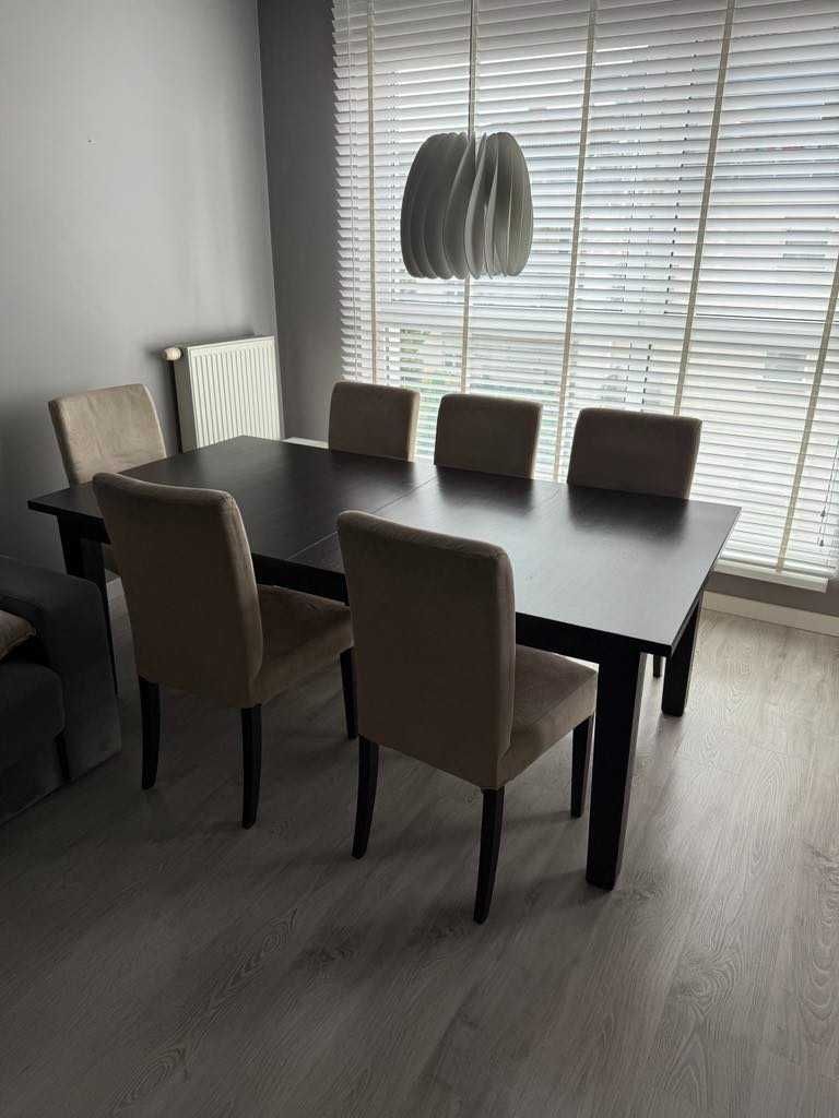 Stół Ikea Stornas z 6 krzesłami  - 200/105 cm.