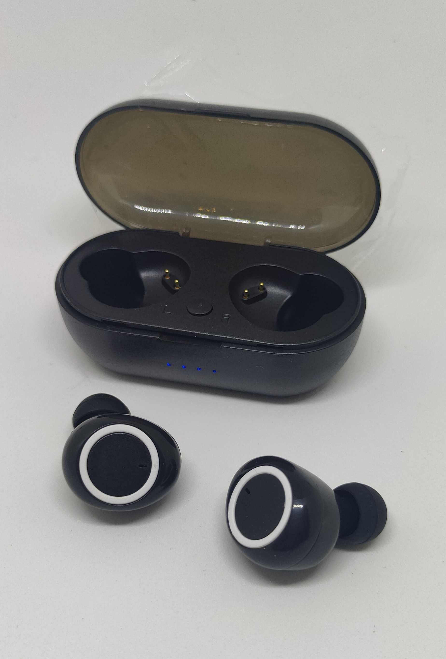 Słuchawki bezprzewodowe Bluetooth czarno białe