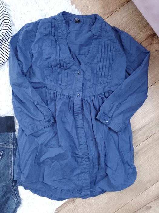 4szt Ubrania ciążowe M/L bluzka koszula jeansy