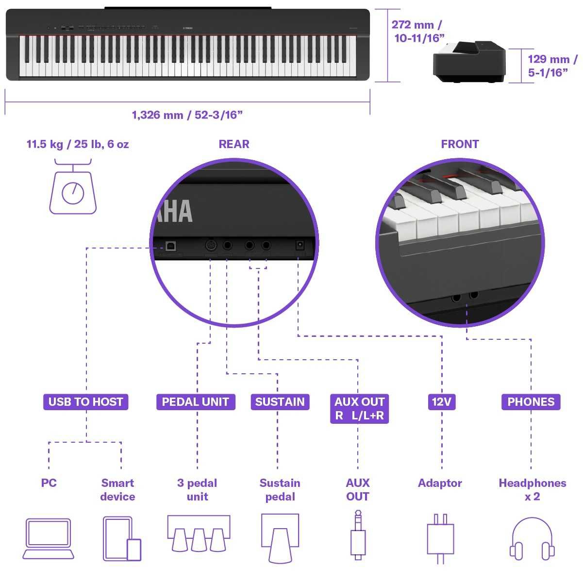 Цифрове піаніно Yamaha P-225 B/WH Консультація, Нові*Гарантія! Акція!
