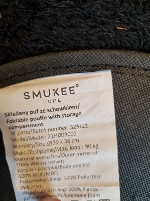 Puf pufa składana ze schowkiem zestaw 2 sztuk