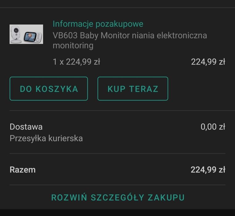 Niania elektroniczna VB603 stan idealny .