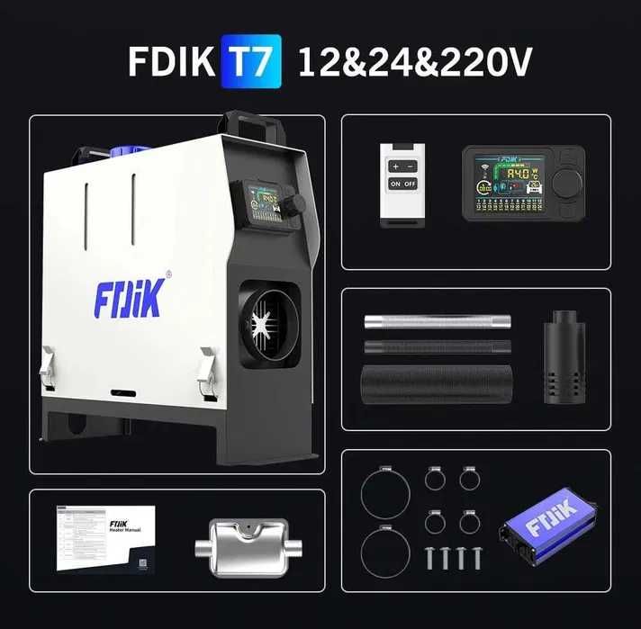 Nagrzewnica webasto ogrzewanie postojowe bluetooth 8kW z zasilacz 230v