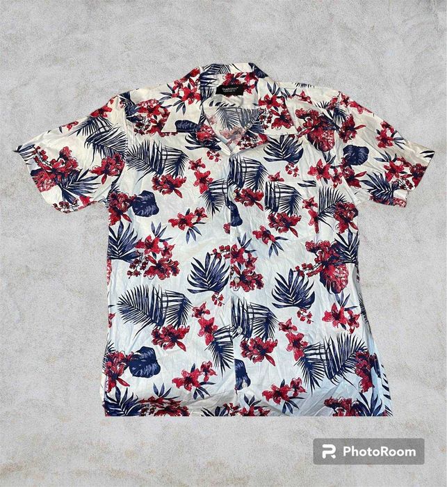 Гавайская винтажная, абстрактная рубашка (шведка)