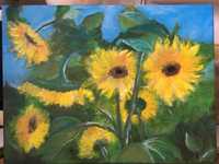 Obraz Słoneczniki, ręcznie malowany,  30x40, akryl