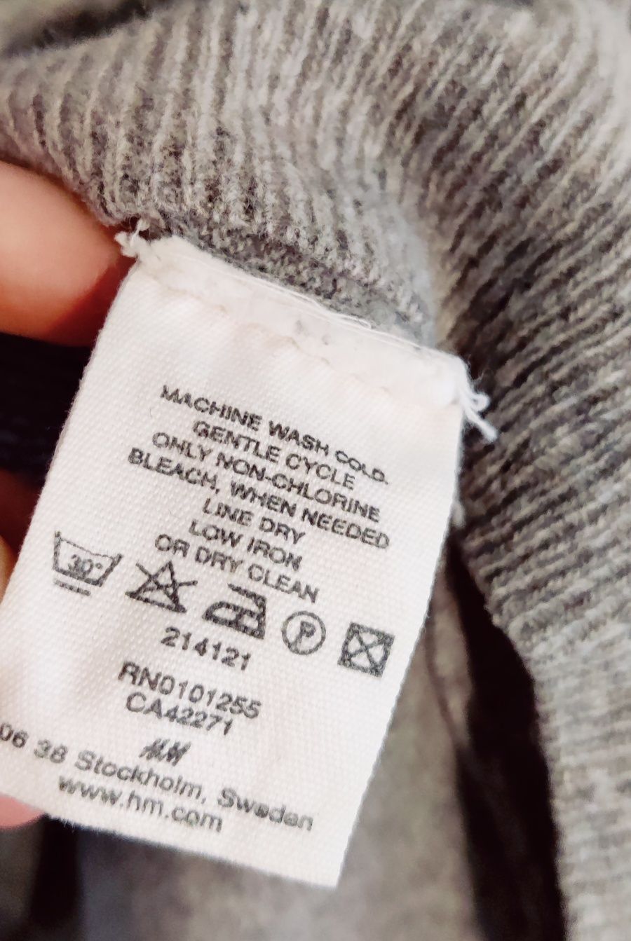 Sweter wełniany 80% Włochy wełna szary pulower sweter M / 38 H&M retro