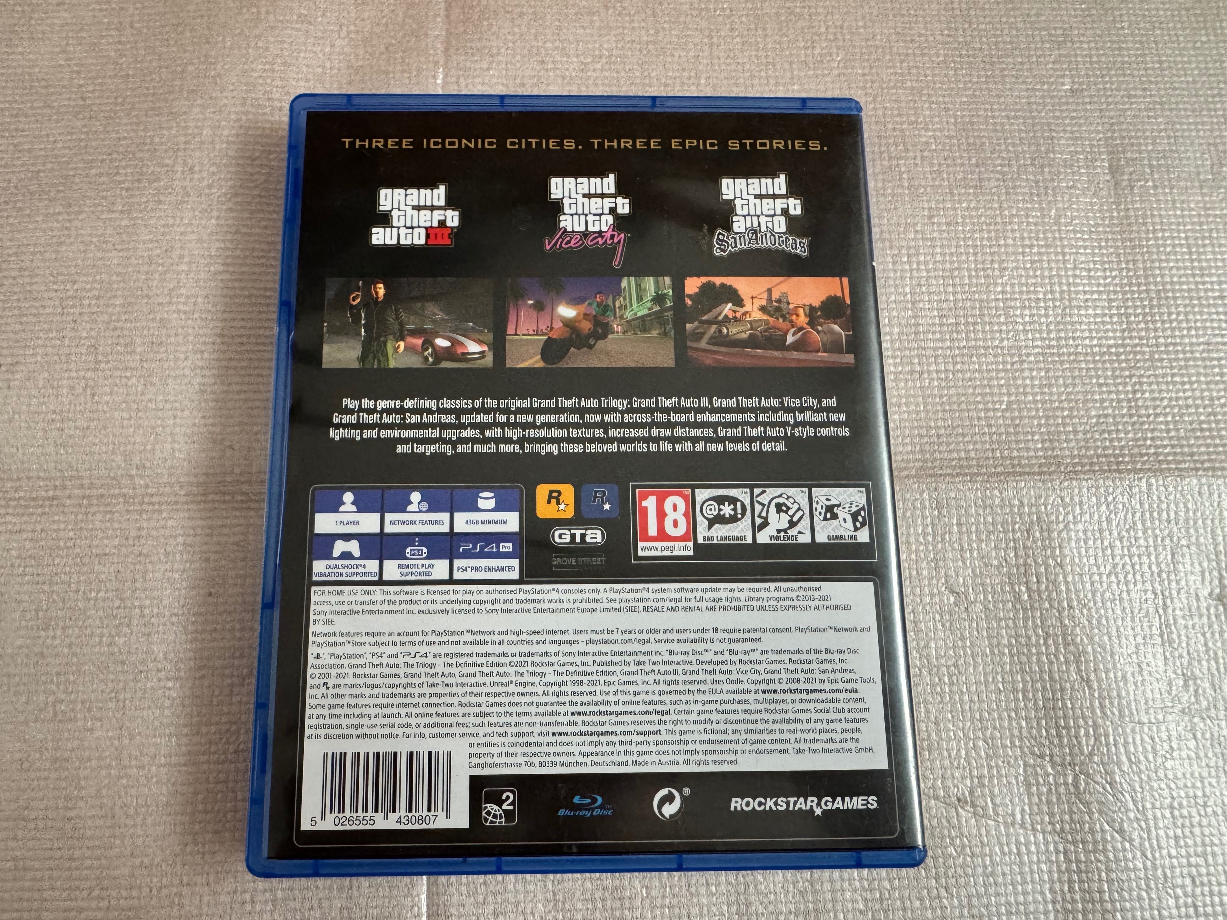 GTA The Trilogy The Definitive Edition PS4 Stan Idealny