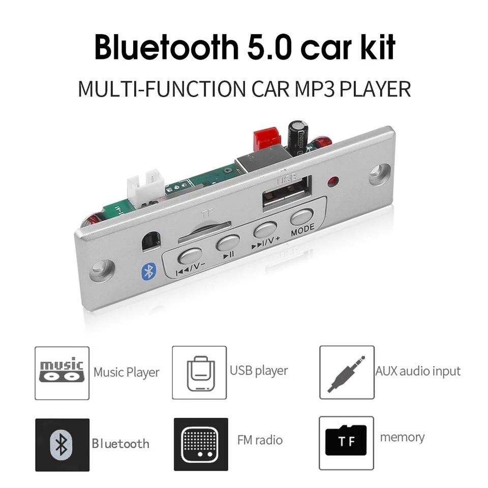 Bluetooth5.0 MP3 панель, блютуз проигрыватель, декодер, usb, tf карта