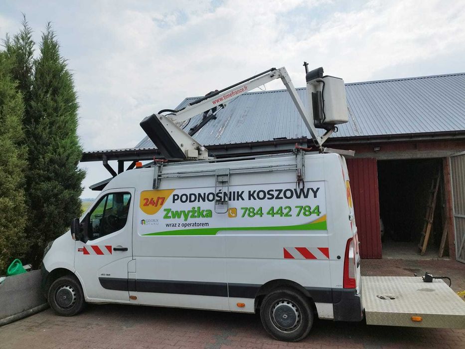 Podnośnik Koszowy Zwyżka Wynajem mycie elewacji wycinka drzew Montaż