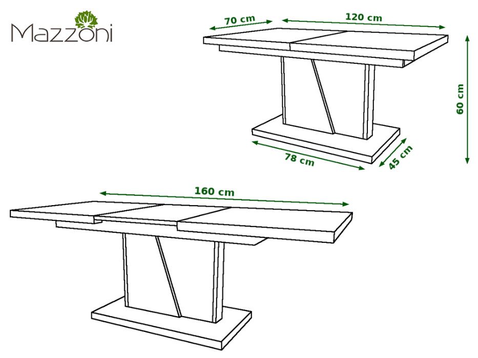 NOIR Dąb Craft Złoty\Czarny Ława rozkładana do salonu ŁAWOSTÓŁ Mazzoni