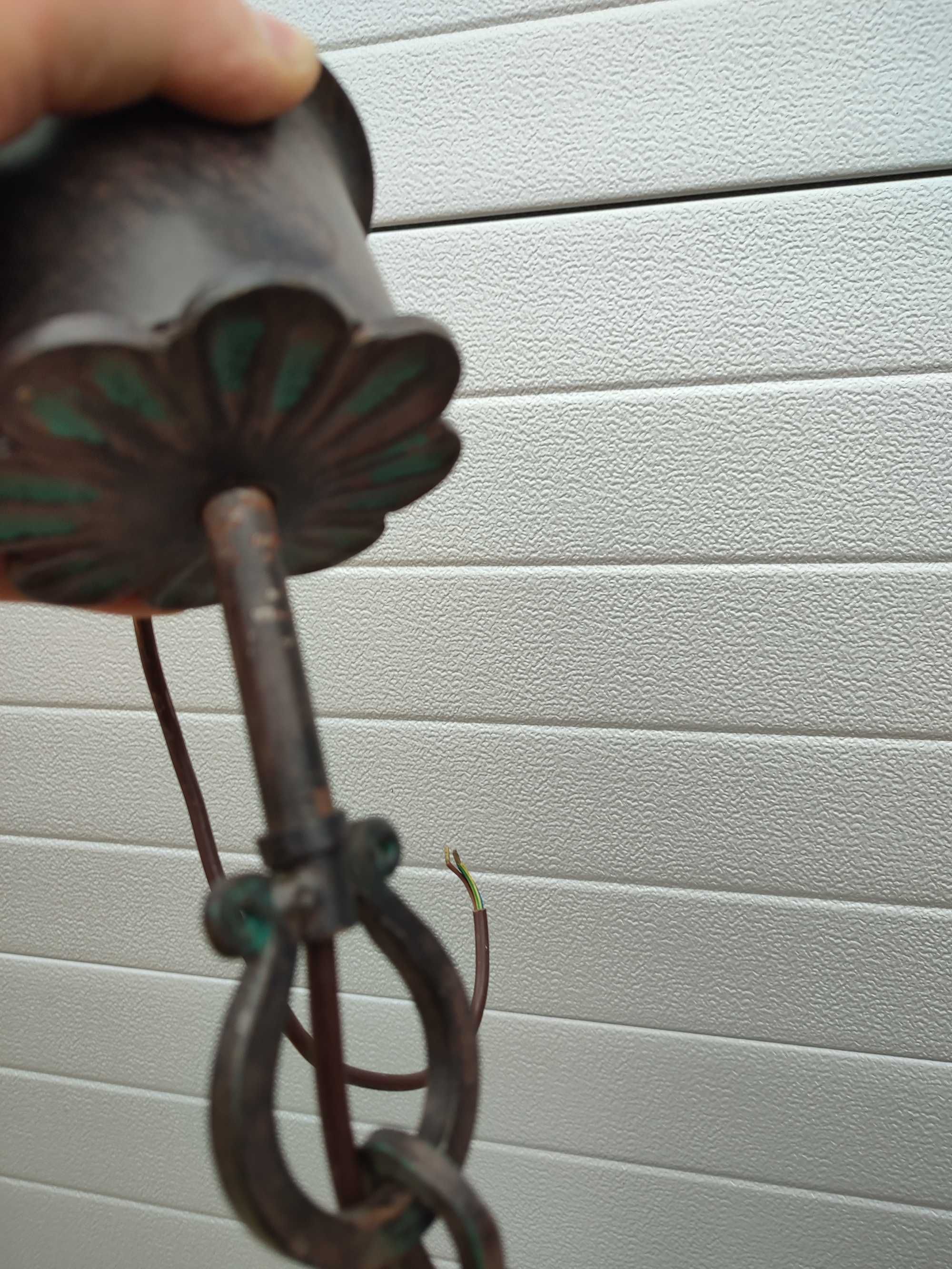 Rustykalna Lampa ręcznie kuta szkło artystyczne DESIGN