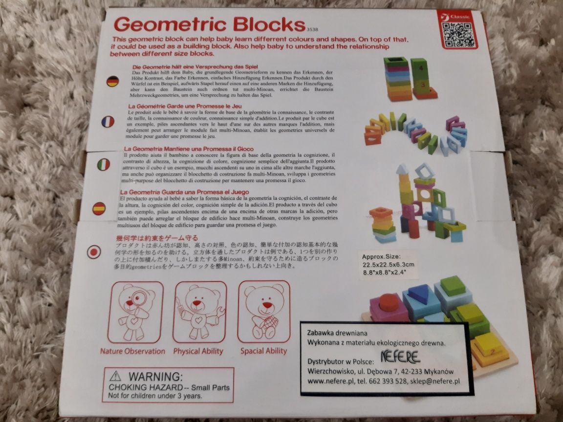 CLASSIC WORLD Układanka Geometryczna Klocki Sorter MONTESSORI 28 el.