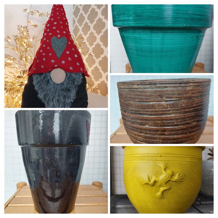 4 Vasos em Cerâmica e Gnomo