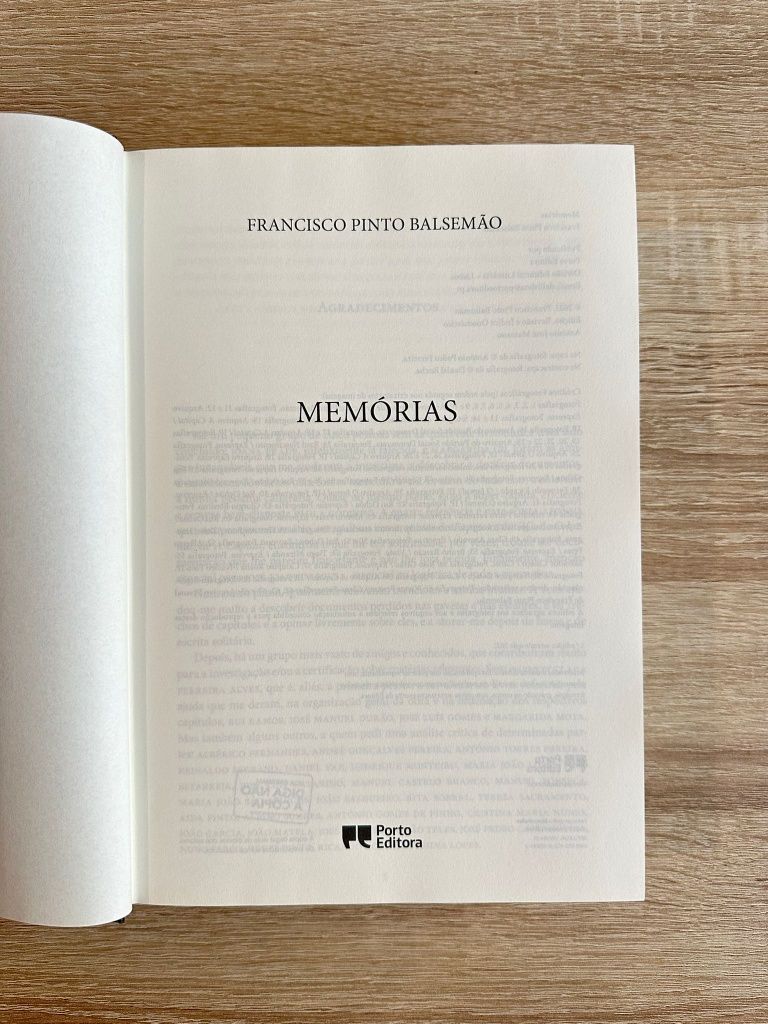 Livro "Memórias" de Francisco Pinto Balsemão