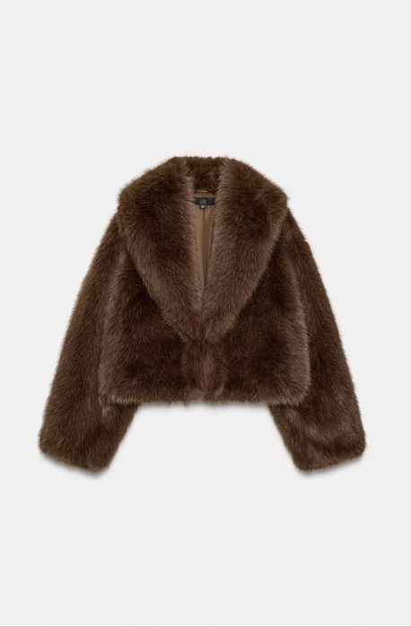 Штучна шуба Zara, розмір S, коричнева