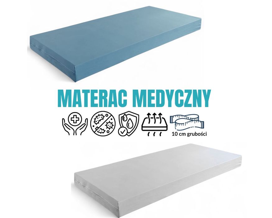 Materac medyczny rehabilitacyjny 90x200 cm antybakteryjny wodoodporny