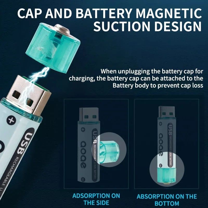 Акумулятор AA/LR6 Li-ion пальчик 1.5v 2700mWh USB