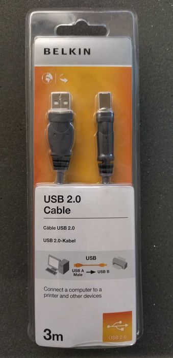 Кабель для принтера USB 2.0 AM/BM 3.0M BELKIN