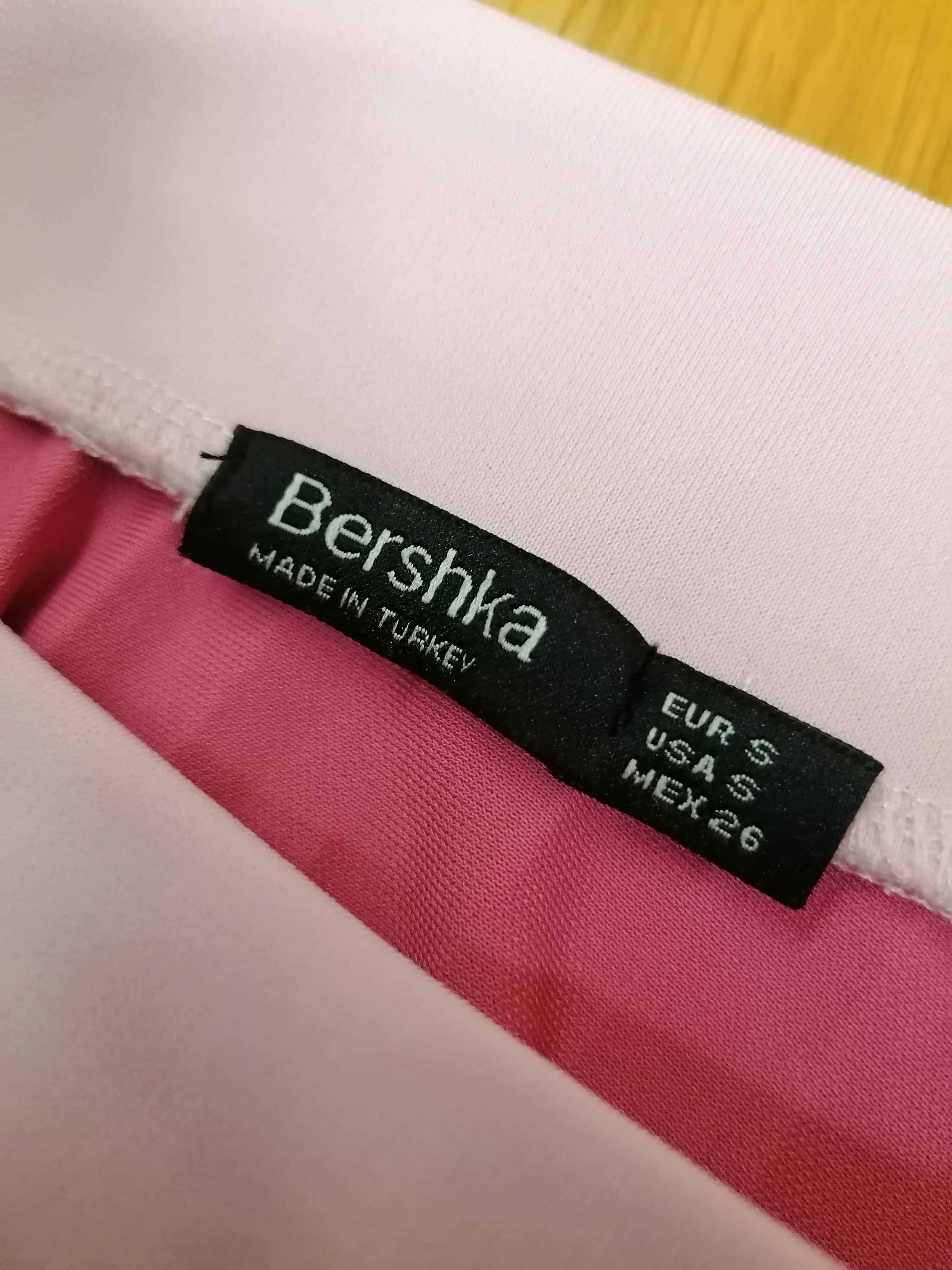 Spódnica plisowana midi lato róż S Bershka