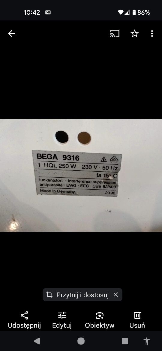 Lampa uliczna ogrodowa Aluminiowa BEGA made in Germany SUPER Stan