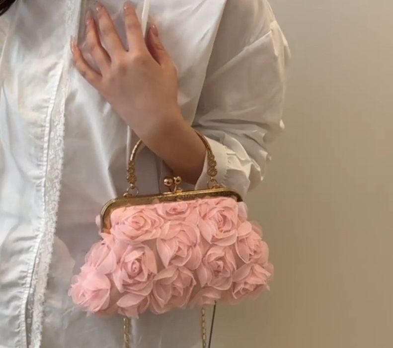 Torebka Wieczorowa - Różowe róże