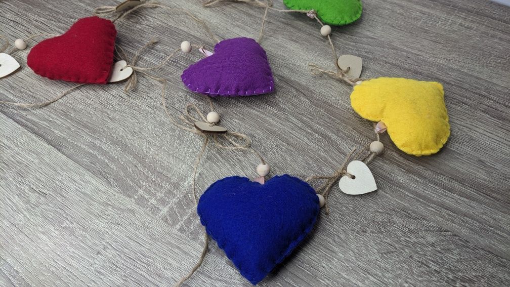 Girlanda serce tęcza LGBT