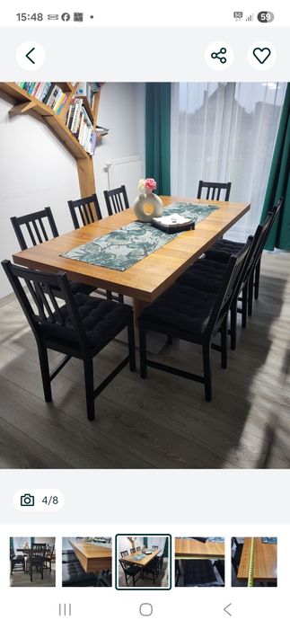 8 krzeseł do salonu brązowoczarne