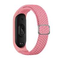 Opaska Xiaomi Mi Band 7 / 6 / 5 / 4 / 3 pleciony materiałowy różowy