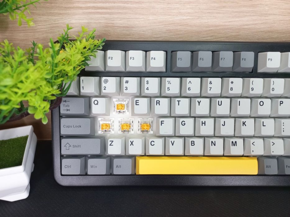 НОВА Клавіатура Ajazz Ak820 Max | Hot Swap | Grey - Yellow