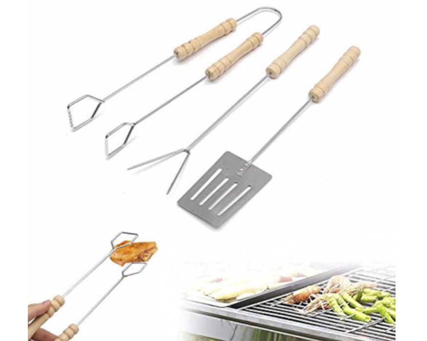 akcesoria do grilla grillowania szczypce łopatka szpikulec zestaw 3el