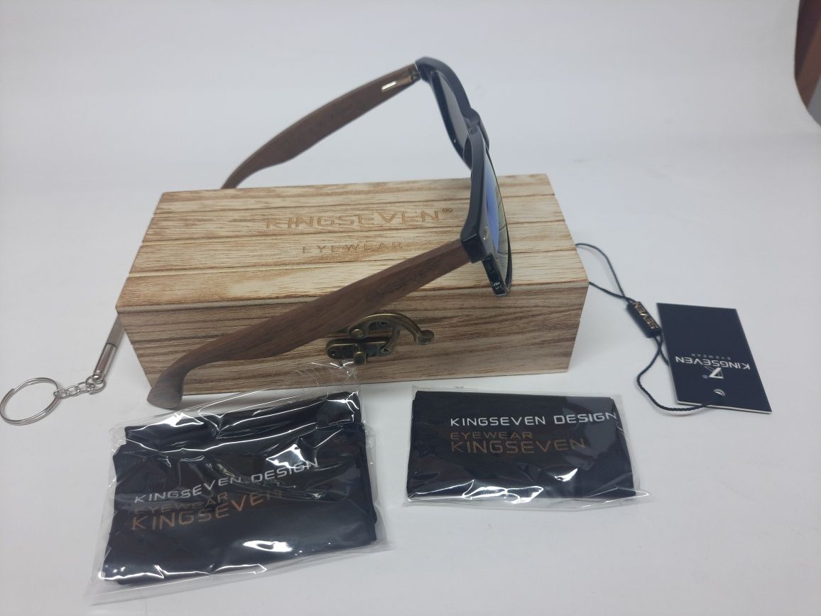 Okulary przeciwsłoneczne drewniane KINGSEVEN z filtrem UV-400 i polar.