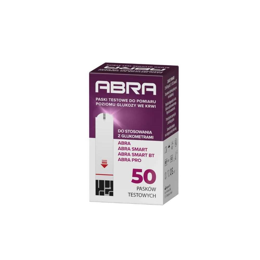 Glukometr Bluetooth ABRA SMART + 50 PASKÓW + 70 LANCETÓW – biały