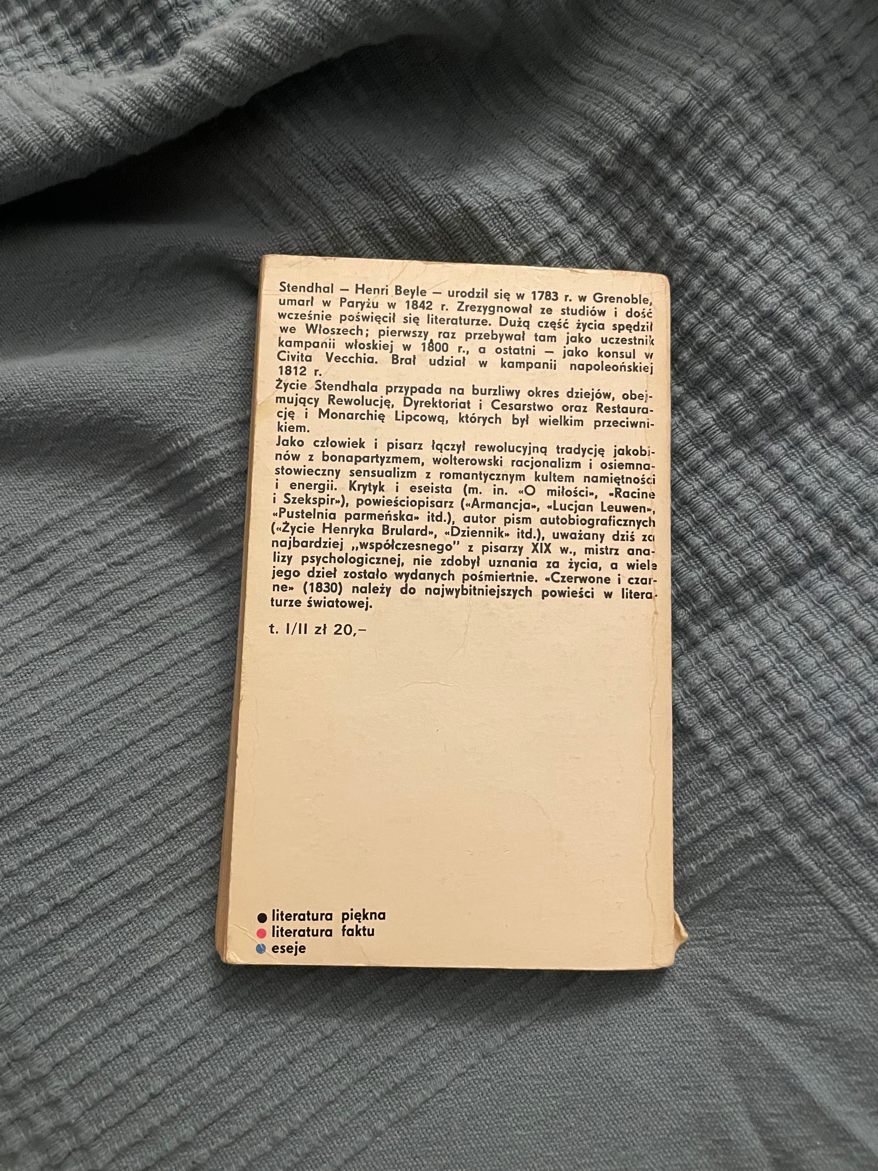 Stendhal „Czerwone i czarne” Tom I oraz II